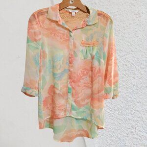 Candies Sheer Floral Blouse